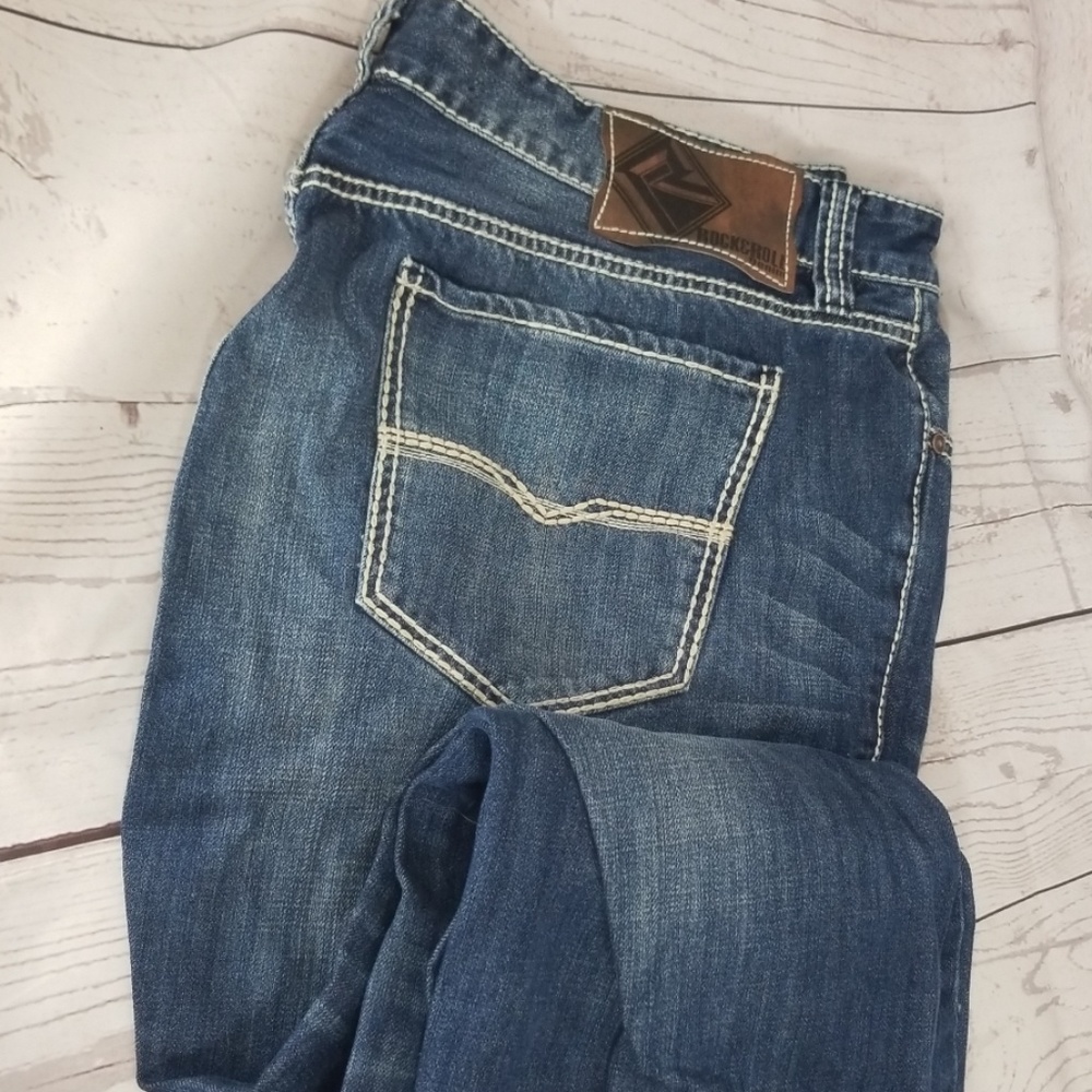 Rock and roll denim double barrel straight leg42x3